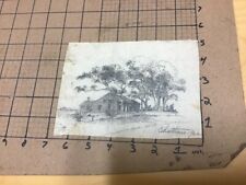 original ALDEN WHITE Signed Drawling -- 1922 CHATHAM MA house and trees  picture
