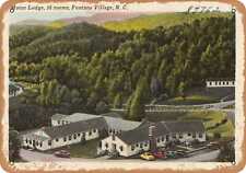 Metal Sign - North Carolina Postcard - Motor Lodge, 56 rooms, Fontana Village, picture