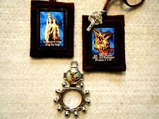 St. Michael The Archangel Scapular 100%Wool and St Michael Finger Rosary picture