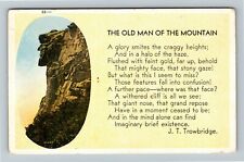 White Mountains NH-New Hampshire, The Old Man The Mountain, Vintage Postcard picture