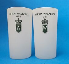 Two Vintage Hiram Walker's Gin Frosted Glasses picture