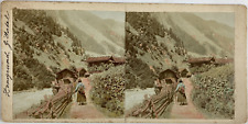 Austria, Tyrol, road to Zillertal, vintage print, circa 1890, stereo print vi picture