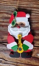 Vtg Roman Inc Christmas Santa Ornament Wood Wooden Taiwan Holiday Tree Red  picture