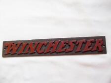 CAST IRON WINCHESTER GUN ADVERTISING SIGN PLAQUE WITH RAISED LETTERS picture
