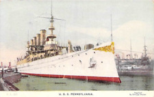 U. S. S. Battleship Pennsylvania Vintage 1909 Postcard picture