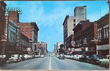 Joplin Missouri Main Street Sears Bank Old Cars Postcard c1950 picture