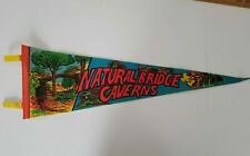 vintage 1977 Natural Bridge Caverns Texas travel souvenir felt flag pennant picture