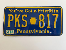1988 Pennsylvania License Plate 