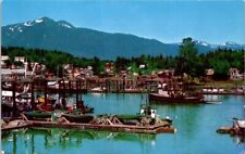 Wrangell AK-Alaska Inner Harbor Boats Ships Vintage Postcard picture