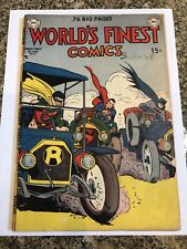 World's Finest Comics #50 DC (1948) Batman, Superman, Robin Cars Cover RARE picture