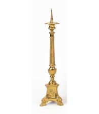 A gilt brass European Renaissance Revival pricket candlestick picture