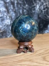Blue Apatite Sphere Stunning Blue/Green Natural Crystal  picture