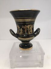 Fakiolas Black And 24k Gold 5 5/8” Glassic Greek Urn  picture