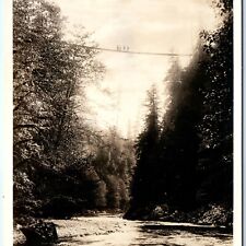 c1910s Vancouver, BC Capilano Canyon RPPC Suspension Bridge Photo Postcard A92 picture