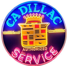 Cadillac Service Neon Advertising Metal Sign (not real neon) picture