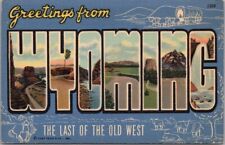 c1940 WYOMING Large Letter Postcard 