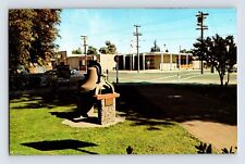 Postcard California Healdsburg CA Plaza Downtown Bell 1960s Chrome Unposted picture