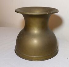 antique early 19th century heavy weighted brass tobacco wine spittoon pot bucket picture