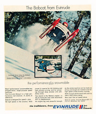 vintage 1970 ~ EVINRUDE SNOWMOBILE ~ 1-page sales ad advertisement ~ THE BOBCAT picture