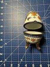 Vintage Limoges Egg Trinket Box Hand Paint Porcelain picture