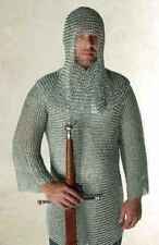 Medieval Long Aluminium Butted Chain Mail Shirt with coif For Armor picture