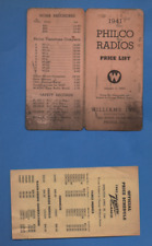 1941 PHILCO RADIOS PRICE LIST & 1942 ZENITH PRICE SCHEDULE picture