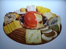 Vintage Food Platter Diecut Sign Cheese Crackers Spreads Vintage Paper 1950s  picture