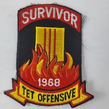 Survivor 1968 Tet Offensive Military Patch Flames Fire Vietnam picture
