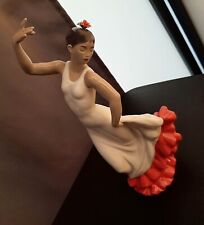 Nao by Lladro Flamenco Dancer in Red and White Dress NEW in Box picture