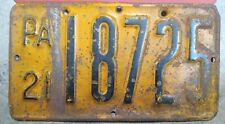 PA PENNSYLVANIA 1921 MOTORCYCLE License Plate  picture