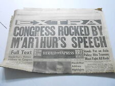 APRIL 19 1951 HERALD EXPRESS newspaper section MACARTHERS CONGRESS SPEECH picture