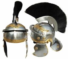 Vintage Medieval Helmet Greek Armor With Leather Liner Costume Decorative Shiny picture