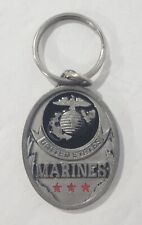 Vintage Siskiyou Belt Co USA Marines Keychain 1996 Pewter picture