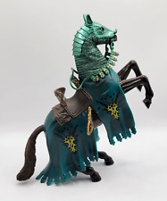 Blue Box 2006 Medieval Horse Brown with Teal Green Armor Figurine Toy Figure picture