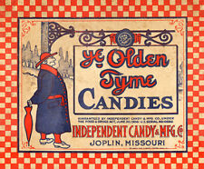 YE OLDEN TYME CANDIES ADVERTISING METAL SIGN picture