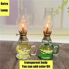 2pcs mini Rustic Oil Lamp Lantern Vintage Glass Kerosene Chamber Oil Lighting picture