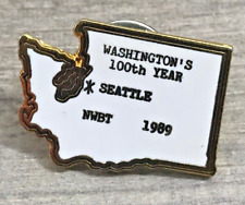 Seattle Washington's 100th Year NWBT 1989 Lapel Hat Jacket Vest Backpack Bag Pin picture