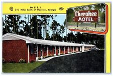 c1940's Cherokee Motel Exterior Roadside Waycross Georgia GA Signage Postcard picture