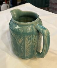 WELLER Pottery Pitcher ZONA KINGFISHER Bird, Cattails picture