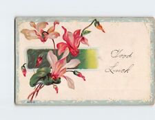 Postcard Good Luck with Flowers Embossed Art Print picture