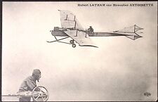 c1910 FRENCH Aviation Postcard Hubert Latham sur Monoplan Antoinette UNPOSTED picture