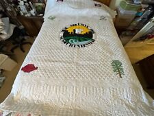 Vintage Hand Sewn Embroidered Arkansas Quilt Sesquicentennial 1836 1986 Prairie picture