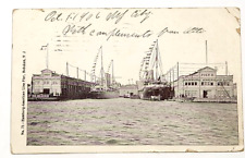 Hamburg American Line Pier Hoboken N.J. Ships At Port Postcard picture