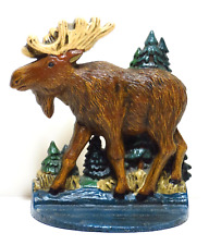 Vintage Cast Iron Moose Doorstop/Bookend Rustic Home Decor Midwest Importers picture