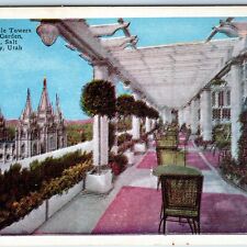 c1920s Lake City, UT Hotel Utah LDS Temple Towers Roof Garden PC Cathedral A245 picture