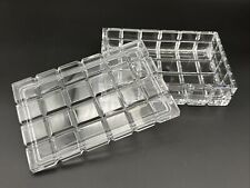 Vintage Cut Glass Crystal  CUT BLOCK Cigarette Box w/ Lid picture