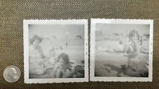 (2) Vintage Photos Of Beach Day- Baby Goulding Olympic Beer 1956 picture
