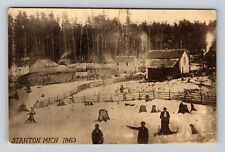 Stanton MI-Michigan, Panoramic View Stanton in 1863, Antique Vintage Postcard picture
