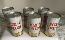 Lot of 6 Vintage 70s Fox Deluxe Steel Beer Cans Decor USA Brewery picture
