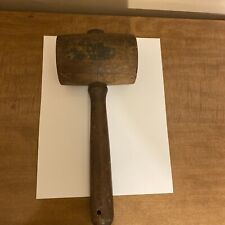 Antique Primitive Wooden Mallet Hammer Wood Handle & Head Woodworking Hand Tool picture